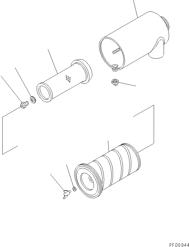 Схема запчастей Komatsu S4D102E-1G - ВОЗДУХООЧИСТИТЕЛЬ (ОПЦИОНН)(№78-) ДВИГАТЕЛЬ