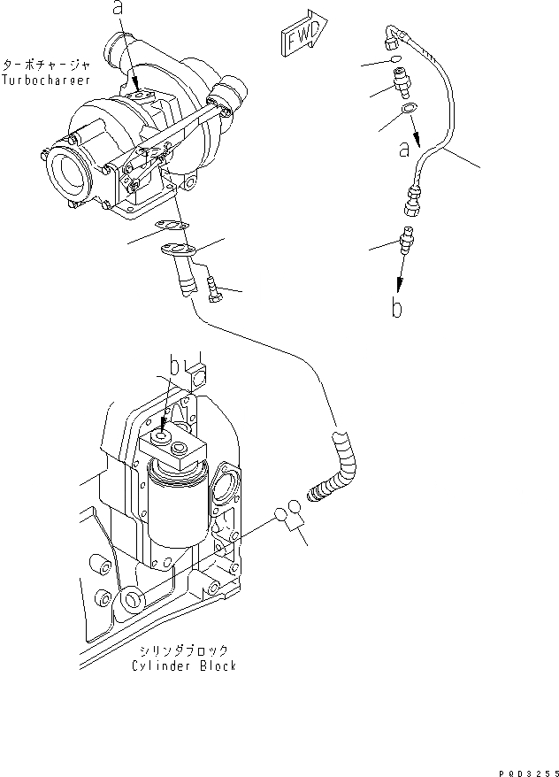Схема запчастей Komatsu S4D102E-1G - МАСЛОПРОВОДЯЩИЕ ТРУБКИ ТУРБОНАГНЕТАТЕЛЯ(№-) ДВИГАТЕЛЬ