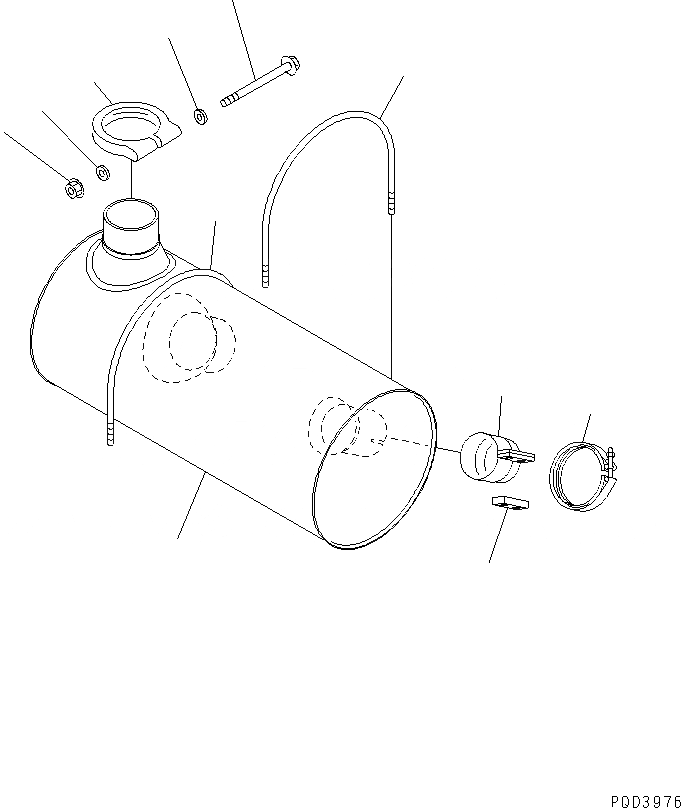 Схема запчастей Komatsu S4D102E-1G - ГЛУШИТЕЛЬ (ПОСТАВЛЯЕТСЯ ДОПОЛНИТЕЛЬНО)(№-9) ДВИГАТЕЛЬ