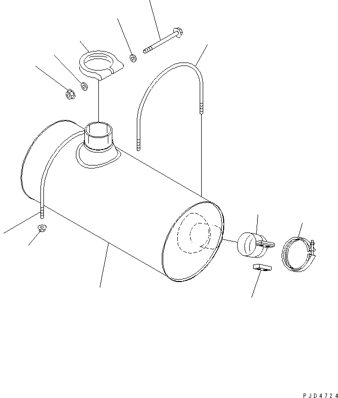 Схема запчастей Komatsu S4D102E-1G - ГЛУШИТЕЛЬ (ПОСТАВЛЯЕТСЯ ДОПОЛНИТЕЛЬНО)(№9-) ДВИГАТЕЛЬ