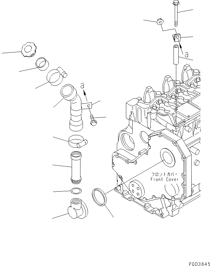 Схема запчастей Komatsu S4D102E-1G - МАСЛОНАЛИВНОЙ ПАТРУБОК(№-) ДВИГАТЕЛЬ
