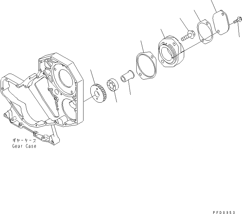 Схема запчастей Komatsu S4D102E-1G - ПЕРЕДН. ЗУБЧАТ. ПЕРЕДАЧА ВЕДУЩ. ВАЛ(№78-) ДВИГАТЕЛЬ