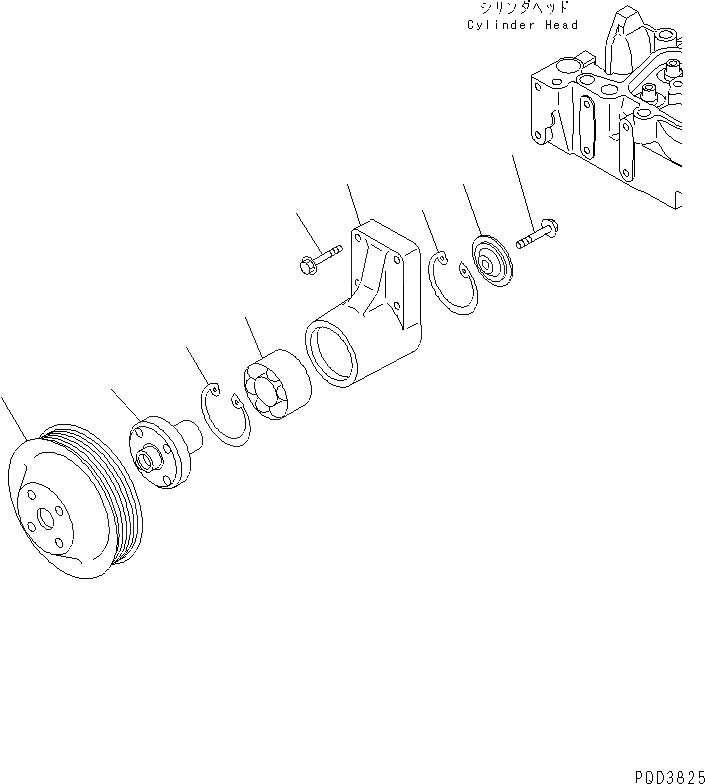 Схема запчастей Komatsu S4D102E-1G - ПРИВОД ВЕНТИЛЯТОРА ШКИВ(№-) ДВИГАТЕЛЬ