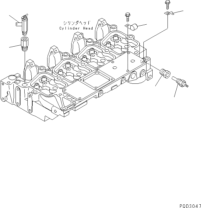 Схема запчастей Komatsu S4D102E-1J - ВОДН. КЛАПАН И ДАТЧИК ТЕМПЕРАТУРЫ ВОДЫ(№-) ДВИГАТЕЛЬ