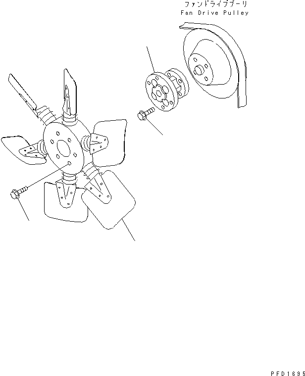 Схема запчастей Komatsu S4D102E-1J - ВЕНТИЛЯТОР ОХЛАЖДЕНИЯ (РЕВЕРСИВНЫЙ ВЕНТИЛЯТОР)(№-) ДВИГАТЕЛЬ