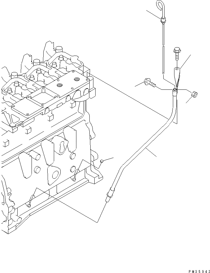 Схема запчастей Komatsu S4D102E-1E-A - МАСЛ. ЩУП(№-) ДВИГАТЕЛЬ