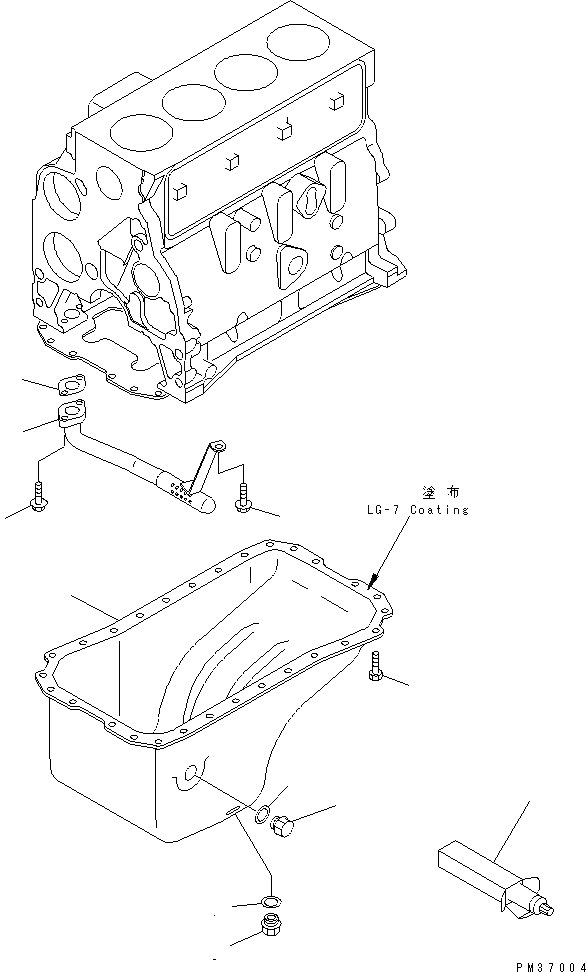 Схема запчастей Komatsu S4D102E-1Z-TN - МАСЛЯНЫЙ ПОДДОН(№-) ДВИГАТЕЛЬ