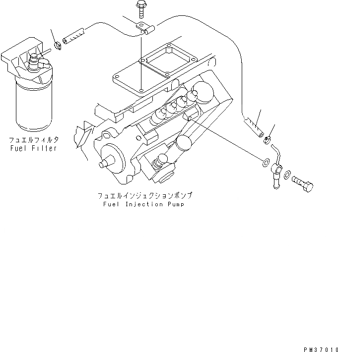 Схема запчастей Komatsu S4D102E-1Z-TN - ТОПЛИВН. СЛИВН. ШЛАНГ(№-) ДВИГАТЕЛЬ