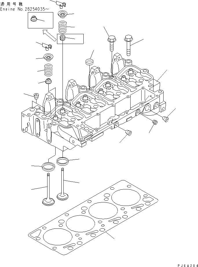 Схема запчастей Komatsu S4D102E-1D - ГОЛОВКА ЦИЛИНДРОВ(№8879-) ДВИГАТЕЛЬ