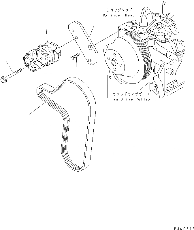 Схема запчастей Komatsu S4D102E-1H - НАТЯЖИТЕЛЬ РЕМНЯ (ДЛЯ ГЕНЕРАТОРА 90А)(№8-) ДВИГАТЕЛЬ