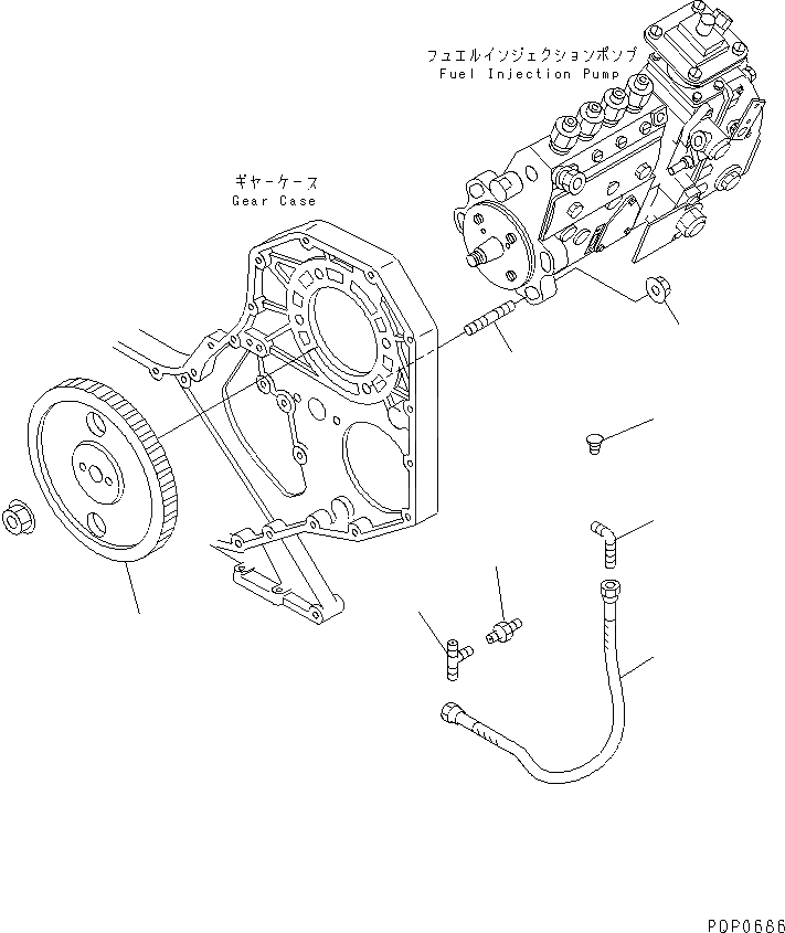 Схема запчастей Komatsu S4D102E-1AA - КРЕПЛЕНИЕ ТОПЛ. НАСОСА(№7-) ДВИГАТЕЛЬ