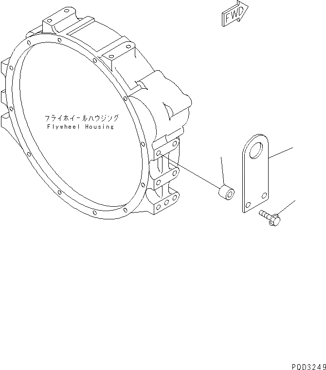 Схема запчастей Komatsu S4D102E-1M - ЗАДН. ПОДВЕСН. КРОНШТЕЙН(№77-) ДВИГАТЕЛЬ