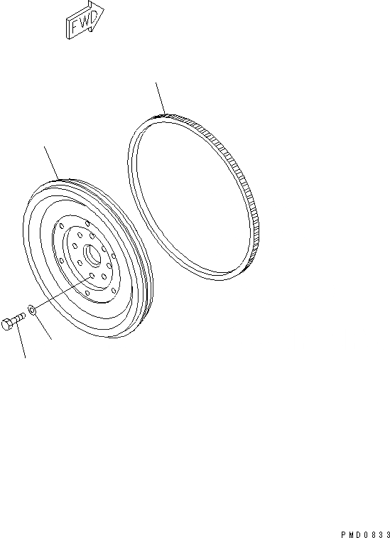Схема запчастей Komatsu S4D102E-1F-2 - МАХОВИК(№-899) ДВИГАТЕЛЬ