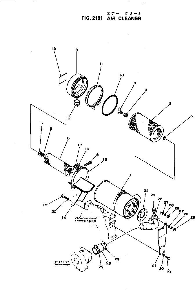 Схема запчастей Komatsu S4D105-5B - ВОЗДУХООЧИСТИТЕЛЬ ГОЛОВКА ЦИЛИНДРОВ