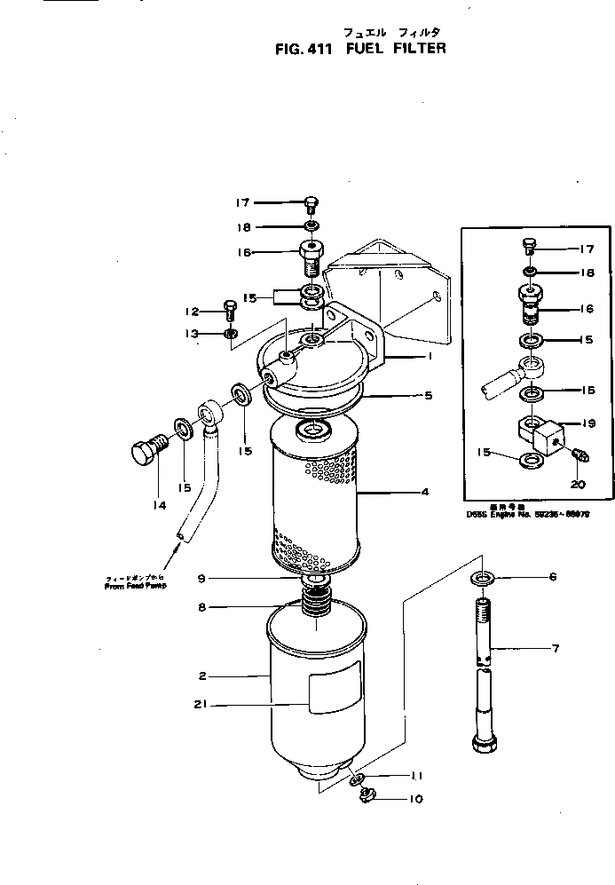 Схема запчастей Komatsu S4D120-11S - ТОПЛИВН. ФИЛЬТР. ТОПЛИВН. СИСТЕМА
