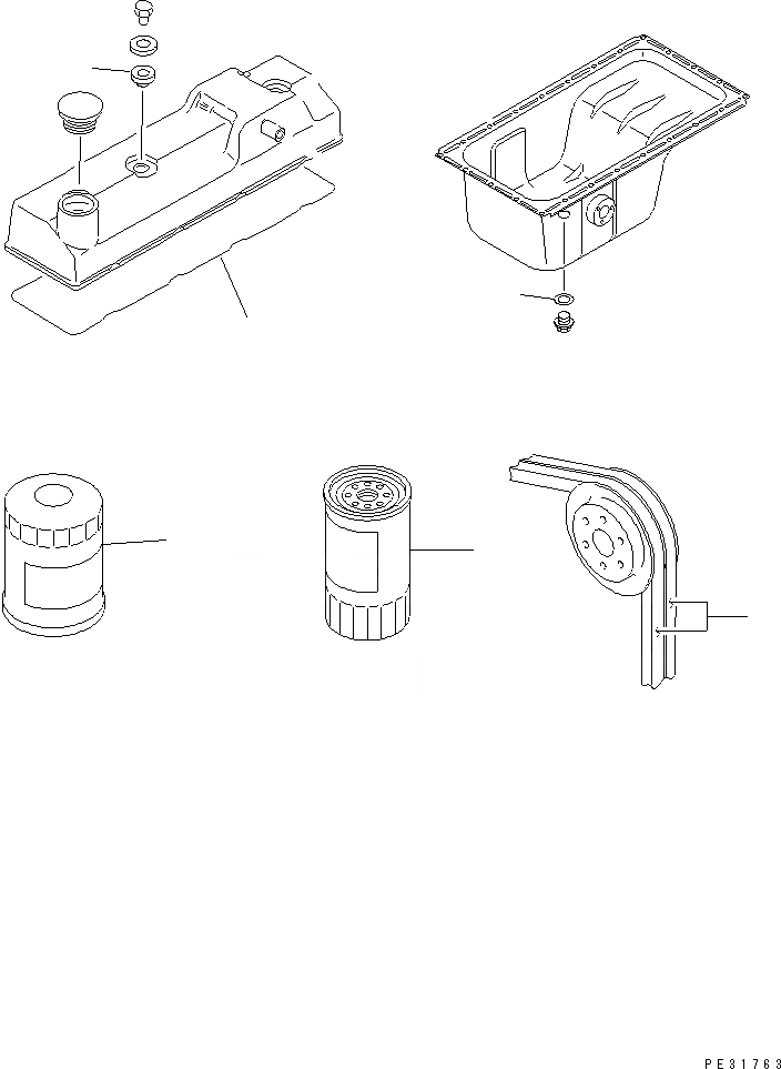 Схема запчастей Komatsu S4D95L-1K-C - ЗАП. ЧАСТИ ДВИГАТЕЛЬ