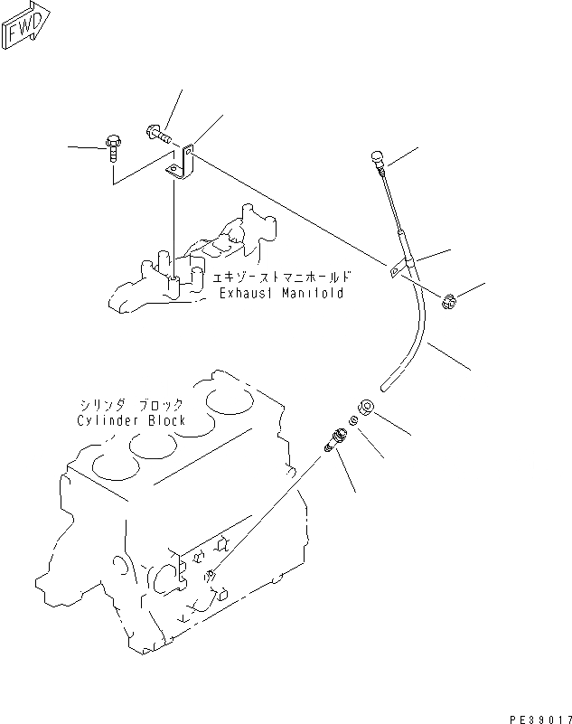 Схема запчастей Komatsu S4D95L-1K-C - МАСЛ. ЩУП(№7-8) ДВИГАТЕЛЬ