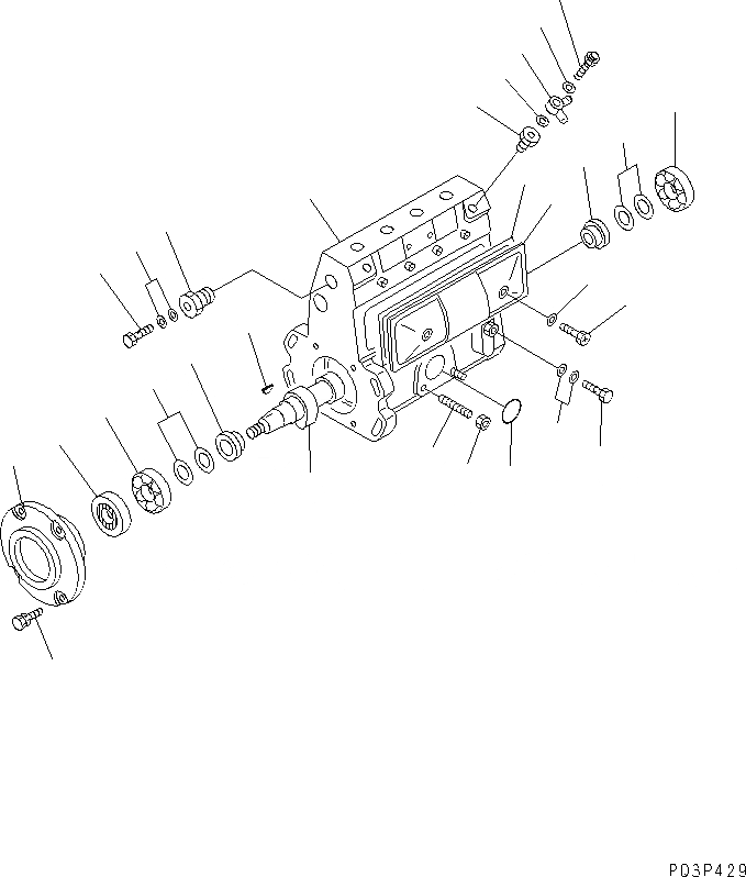 Схема запчастей Komatsu S4D95L-1L - ТОПЛ. НАСОС (НАСОС) (/) (ВНУТР. ЧАСТИ) ДВИГАТЕЛЬ