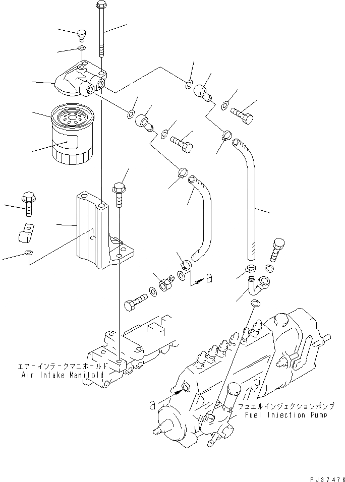 Схема запчастей Komatsu S4D95L-1G - ТОПЛИВН. ФИЛЬТР. И ТРУБЫ ТОПЛИВН. СИСТЕМА