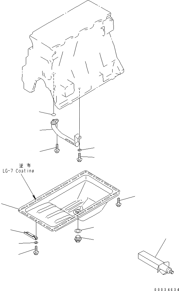 Схема запчастей Komatsu S4D95LE-3A-2Z - МАСЛЯНЫЙ ПОДДОН И ВСАСЫВАЮЩИЙ ПАТРУБОК ДВИГАТЕЛЬ