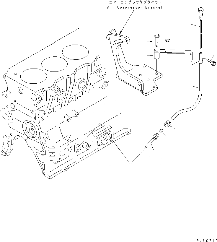 Схема запчастей Komatsu S4D95LE-3A-2Z - МАСЛ. ЩУП ДВИГАТЕЛЬ