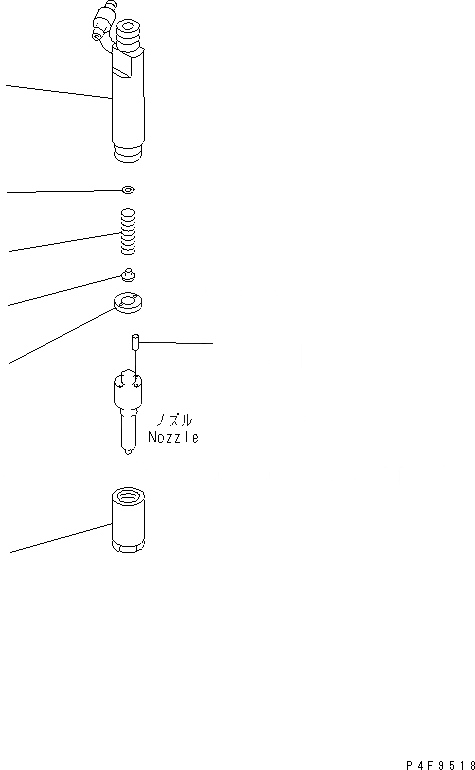 Схема запчастей Komatsu S4D95LE-3-CX - ДЕРЖАТЕЛЬ ФОРСУНКИ (ВНУТР. ЧАСТИ) ДВИГАТЕЛЬ
