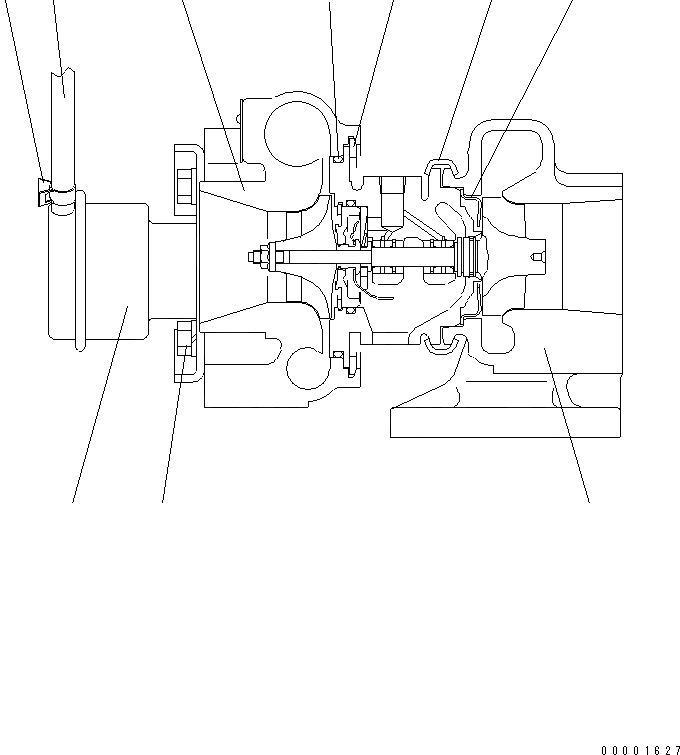 Схема запчастей Komatsu S4D95LE-3A-2 - ТУРБОНАГНЕТАТЕЛЬ (ВНУТР. ЧАСТИ) ДВИГАТЕЛЬ