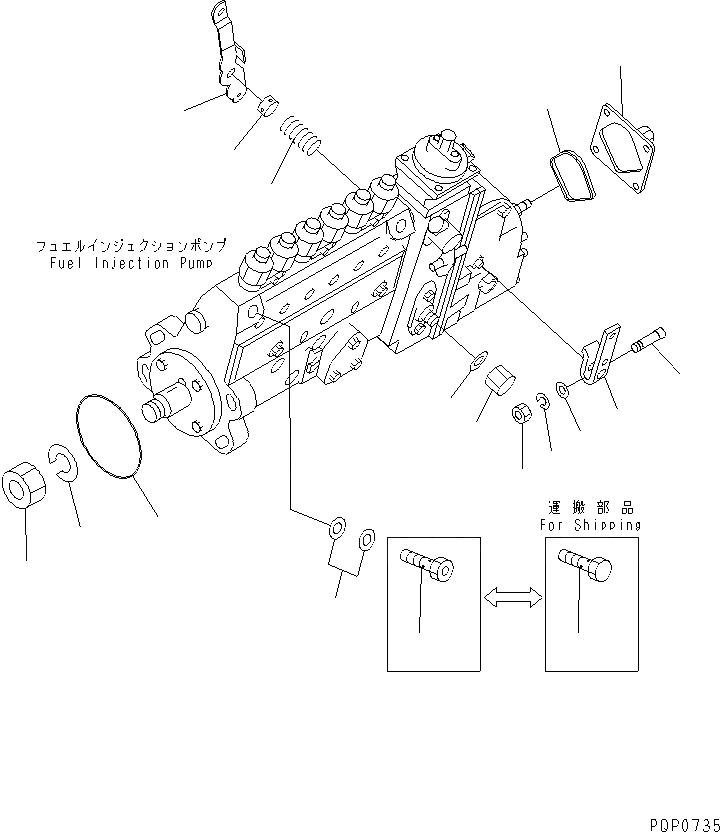 Схема запчастей Komatsu S6D102E-1AB - ТОПЛ. НАСОС АКСЕССУАРЫ(№9-) ДВИГАТЕЛЬ