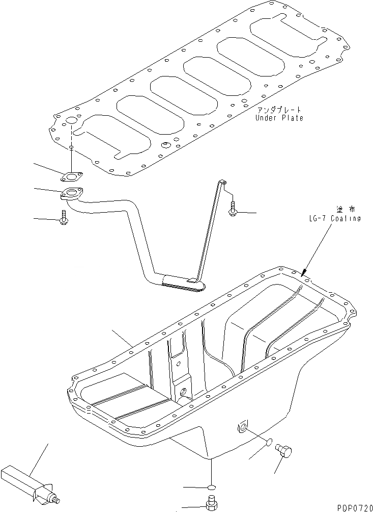 Схема запчастей Komatsu S6D102E-1AC - МАСЛЯНЫЙ ПОДДОН И ВСАСЫВАЮЩИЙ ПАТРУБОК(№9-) ДВИГАТЕЛЬ