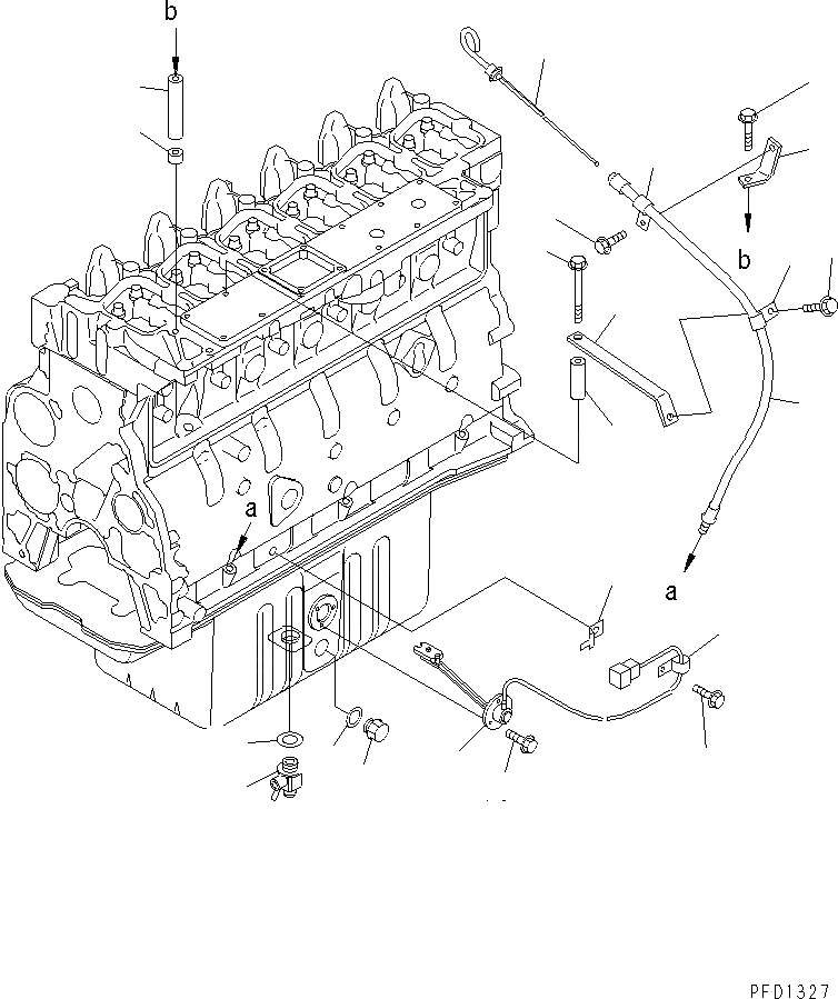 Схема запчастей Komatsu S6D102E-1C - ДАТЧИК УР-НЯ МАСЛА И МАСЛЯНЫЙ ЩУП(№8-) ДВИГАТЕЛЬ