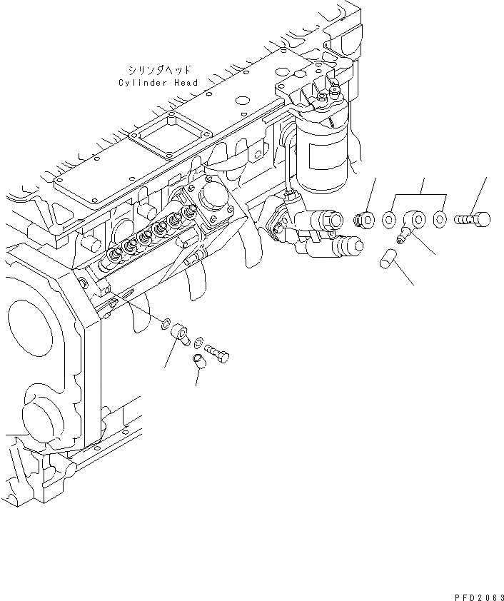 Схема запчастей Komatsu S6D102E-1M - ТОПЛИВН. СОЕД. ШЛАНГОВ(№8-) ДВИГАТЕЛЬ