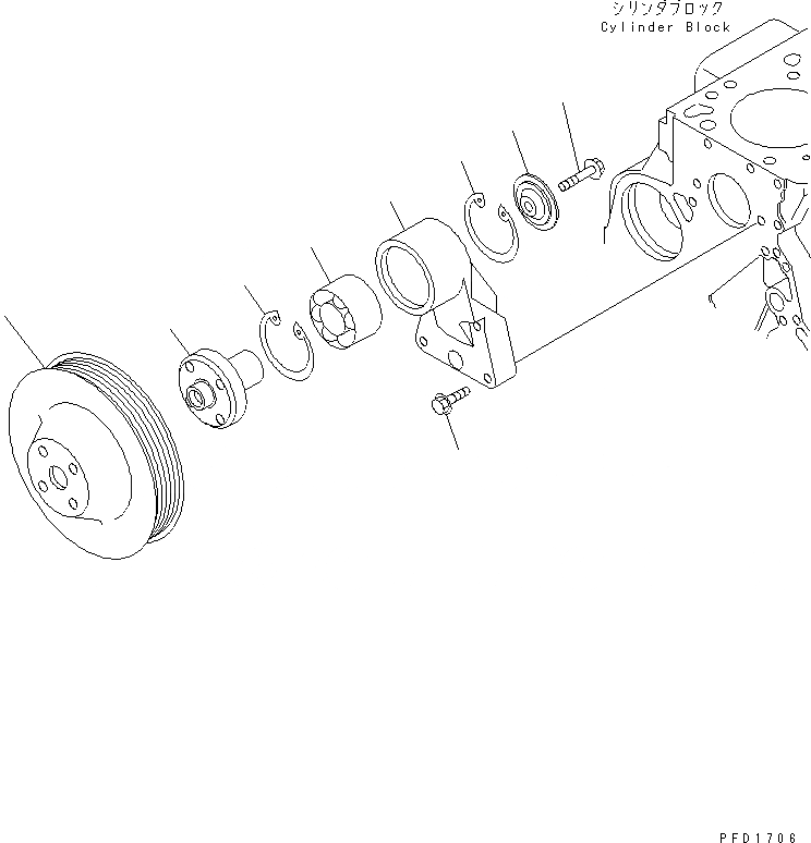 Схема запчастей Komatsu S6D102E-1K - ПРИВОД ВЕНТИЛЯТОРА ШКИВ(№-) ДВИГАТЕЛЬ