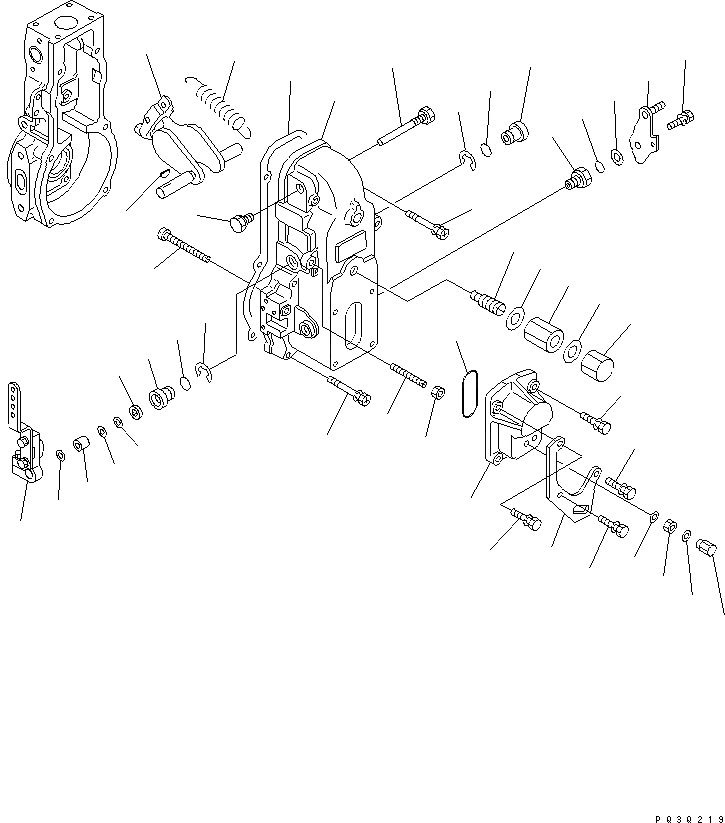 Схема запчастей Komatsu S6D102E-1Q - ТОПЛ. НАСОС (РЕГУЛЯТОР) (/) (ВНУТР. ЧАСТИ) ДВИГАТЕЛЬ