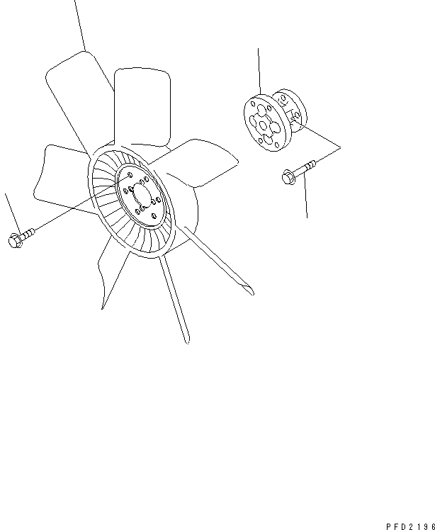 Схема запчастей Komatsu S6D102E-1Q - ВЕНТИЛЯТОР ОХЛАЖДЕНИЯ ДВИГАТЕЛЬ