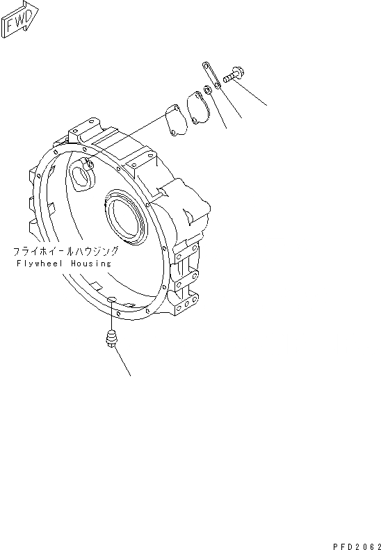Схема запчастей Komatsu S6D102E-1D-SN - КАРТЕР МАХОВИКА ЗАГЛУШКА(№99-) ДВИГАТЕЛЬ