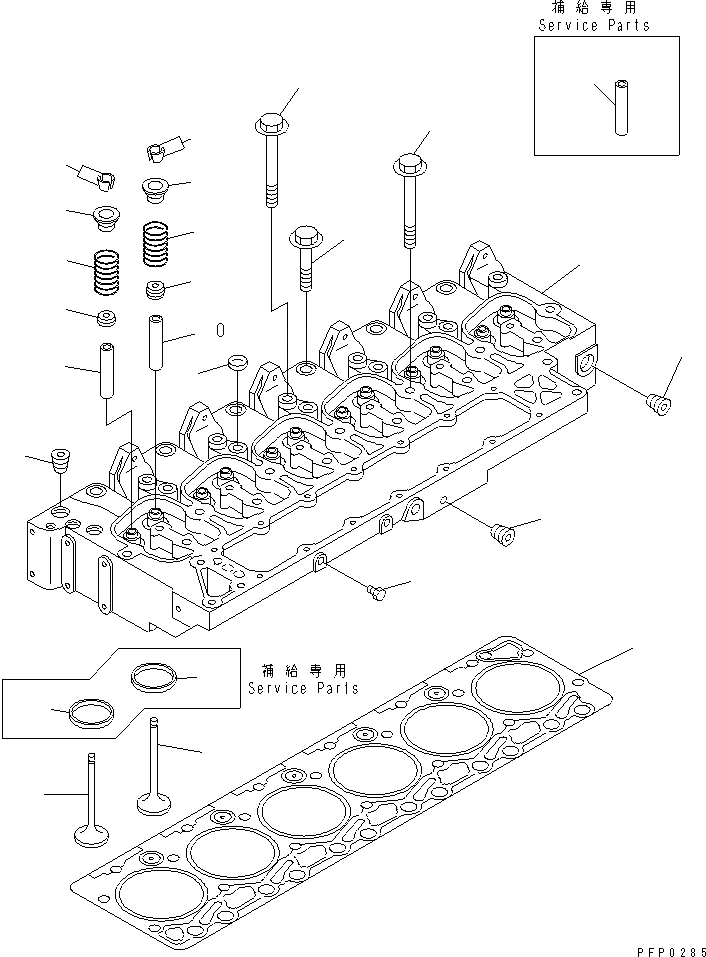 Схема запчастей Komatsu S6D102E-1AA - ГОЛОВКА ЦИЛИНДРОВ ДВИГАТЕЛЬ