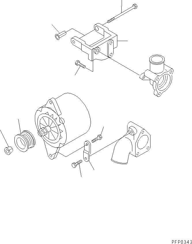 Схема запчастей Komatsu S6D102E-1AA - ГЕНЕРАТОР СУППОРТ(№7-) ДВИГАТЕЛЬ