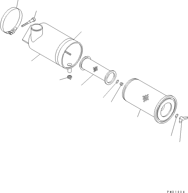 Схема запчастей Komatsu S6D102E-1E-SN - ВОЗДУХООЧИСТИТЕЛЬ (ПОСТАВЛЯЕТСЯ ДОПОЛНИТЕЛЬНО) ДВИГАТЕЛЬ