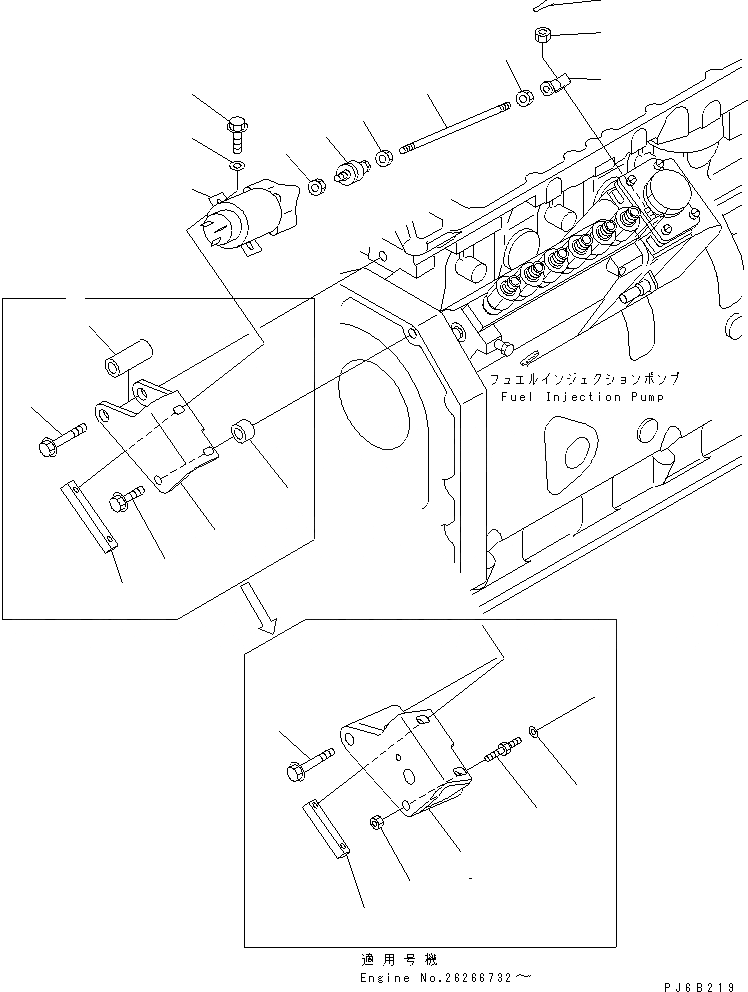 Схема запчастей Komatsu S6D102E-1W-PT - СОЛЕНОИД ДВИГАТЕЛЬ