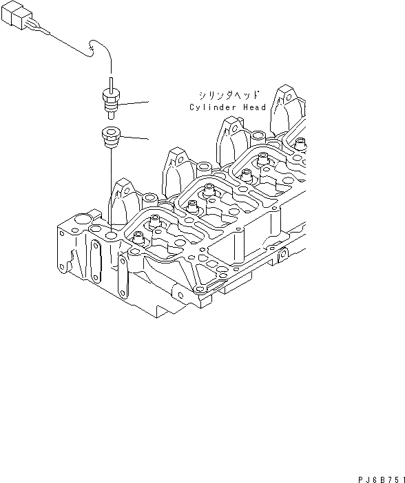 Схема запчастей Komatsu S6D102E-1BB-6C - ДАТЧИК ТЕМПЕРАТУРЫ ВОДЫ(№77-) ДВИГАТЕЛЬ