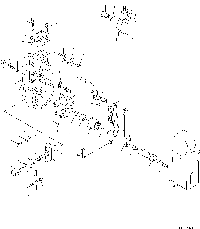 Схема запчастей Komatsu S6D102E-1BB-6C - ТОПЛ. НАСОС (РЕГУЛЯТОР) (/) (ВНУТР. ЧАСТИ)(№77-) ДВИГАТЕЛЬ