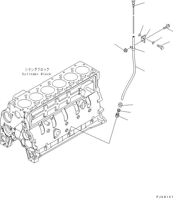 Схема запчастей Komatsu S6D102E-1BB-6 - МАСЛ. ЩУП(№87-) ДВИГАТЕЛЬ