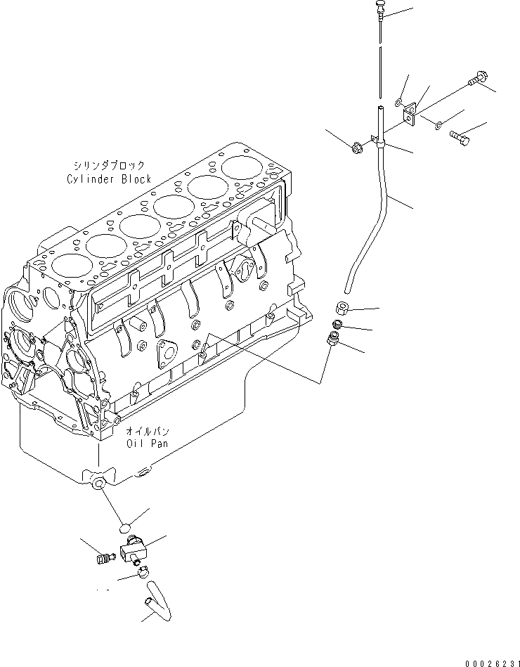 Схема запчастей Komatsu S6D102E-1BB-6 - МАСЛ. ЩУП И ДРЕНАЖ(№99-) ДВИГАТЕЛЬ