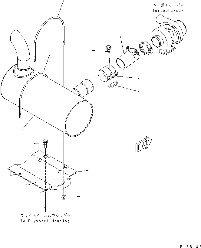 Схема запчастей Komatsu S6D102E-1C-6Z - ГЛУШИТЕЛЬ И КРЕПЛЕНИЕ (ДЛЯ ГИДР. СИСТЕМЫ УПРАВЛ-Я)(№78-) ДВИГАТЕЛЬ