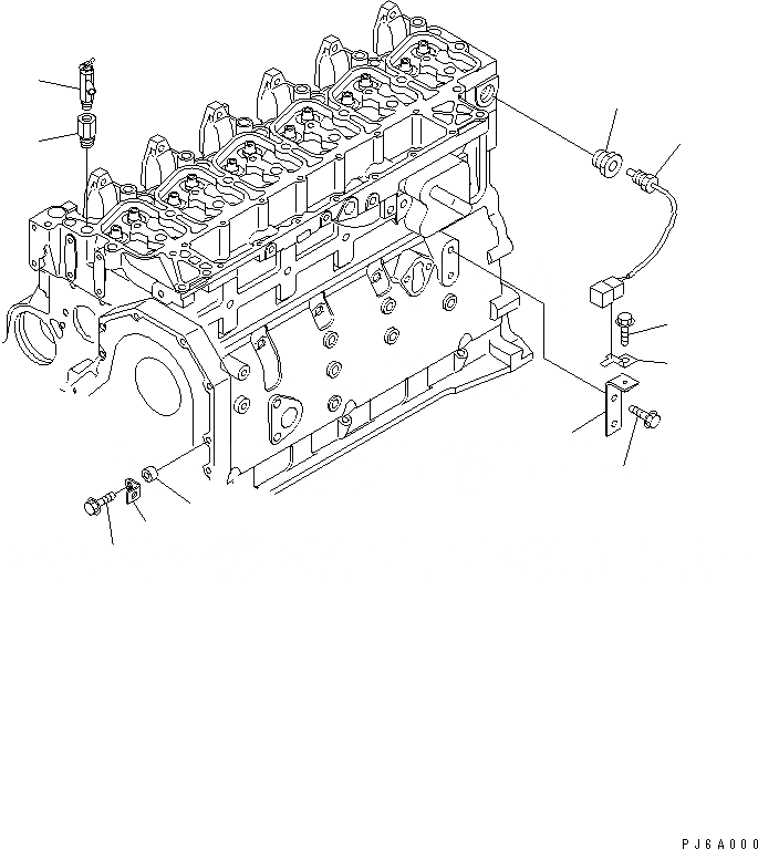 Схема запчастей Komatsu S6D102E-1DD-6 - ВОДН. КЛАПАН И ДАТЧИК ТЕМПЕРАТУРЫ ВОДЫ(№877-) ДВИГАТЕЛЬ