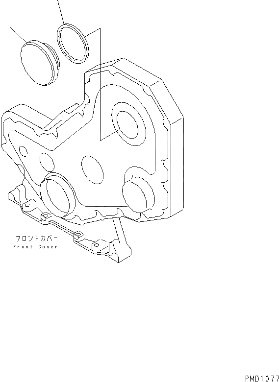Схема запчастей Komatsu S6D102E-1W-6A - КРЫШКА ПРИВОДА ТАХОМЕТРА ДВИГАТЕЛЬ