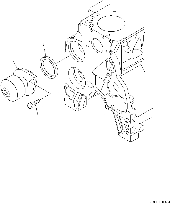Схема запчастей Komatsu S6D102E-1W-6A - ВОДЯНАЯ ПОМПА (С ЗАКАЛЕННЫМ ШКИВОМ)(№99-) ДВИГАТЕЛЬ