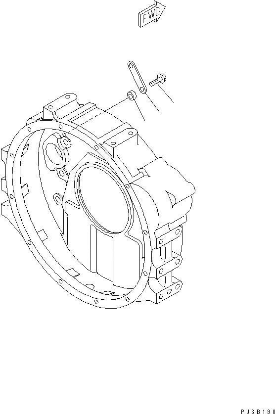 Схема запчастей Komatsu S6D102E-1K-6 - КАРТЕР МАХОВИКА ЗАГЛУШКА И ПЛАСТИНА(№-) ДВИГАТЕЛЬ