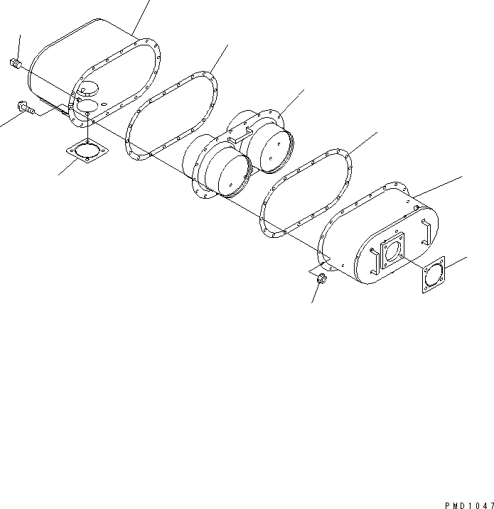 Схема запчастей Komatsu S6D102E-1F-6 - ГЛУШИТЕЛЬ (КЕРАМИЧ. ТИП)(№99-) ДВИГАТЕЛЬ