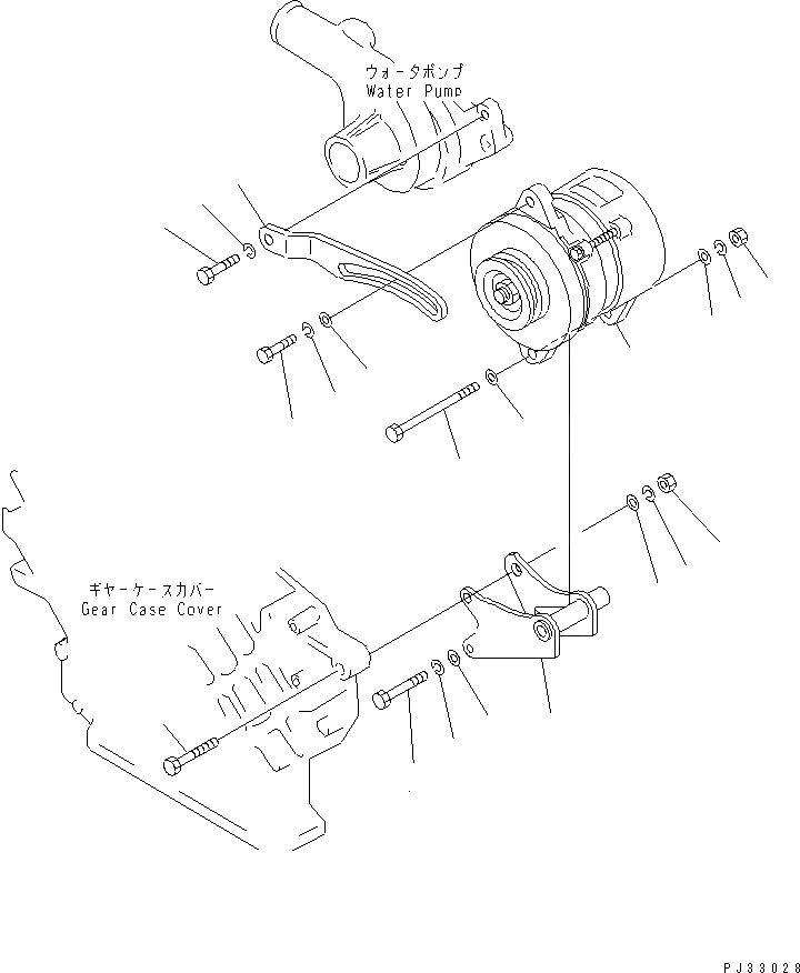Схема запчастей Komatsu S6D105-B-1A - ГЕНЕРАТОР И КРЕПЛЕНИЕ (A) (ГЕНЕРАТОР С ЗАКАЛЕННЫМ ШКИВОМ) ЭЛЕКТРИКА